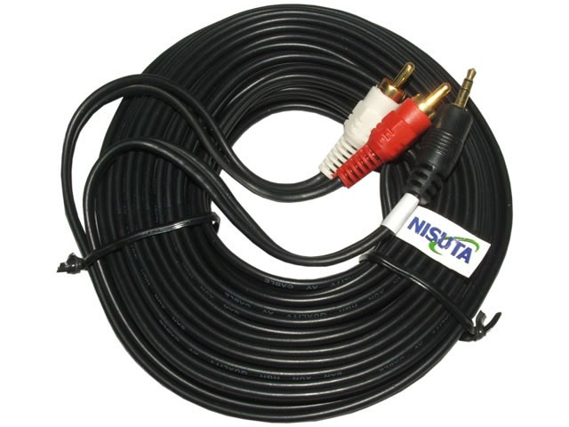 CABLE RCA X2 A PLUG 3.5MM 10MT NISUTA NSCAU3510