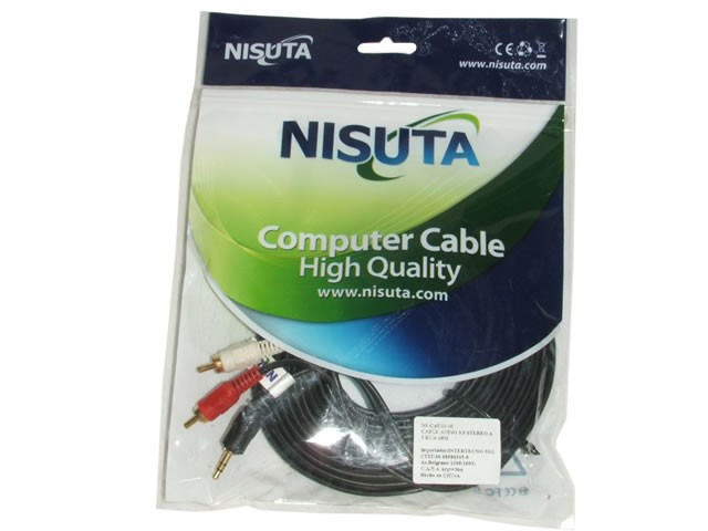 CABLE RCA X2 A PLUG 3.5MM 10MT NISUTA NSCAU3510