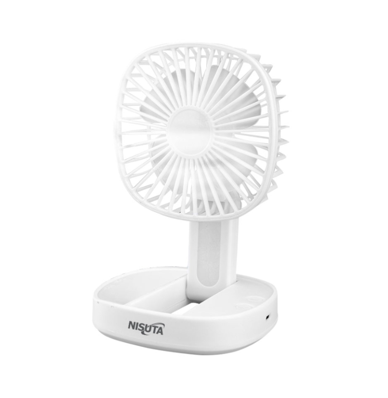 VENTILADOR PORTATIL ULTRACOMPACTO CON OSCILACION Y BATERIA RECARGABLE 2000MAH NISUTA NS-FANUL