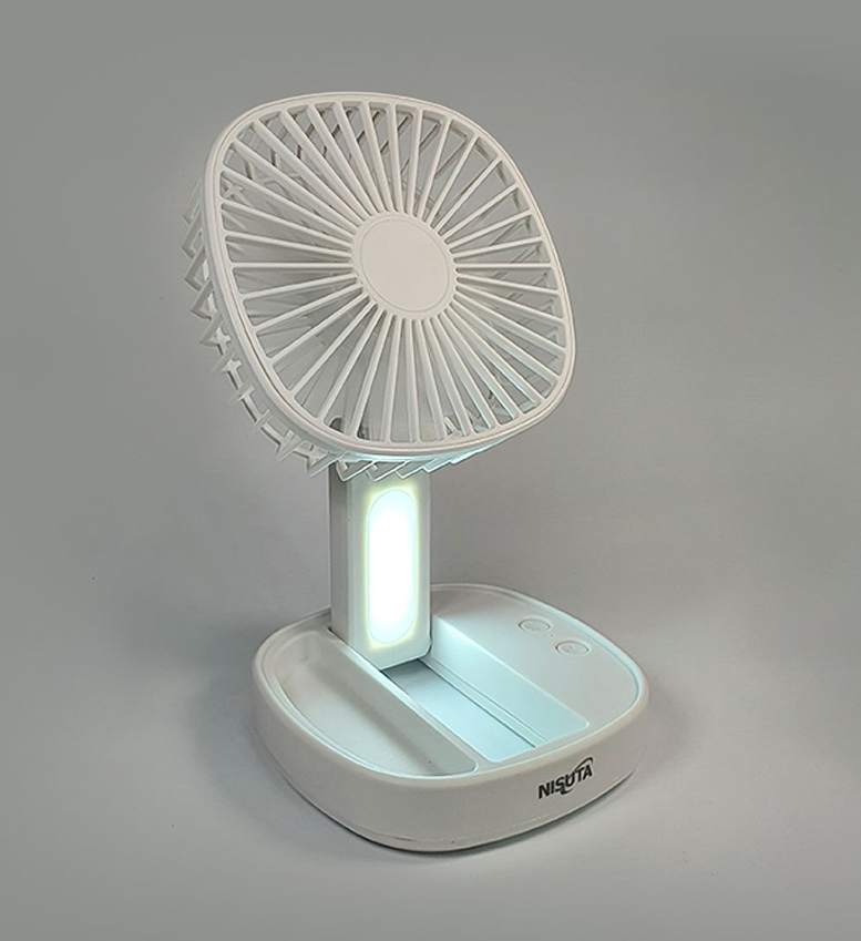 VENTILADOR PORTATIL ULTRACOMPACTO CON OSCILACION Y BATERIA RECARGABLE 2000MAH NISUTA NS-FANUL