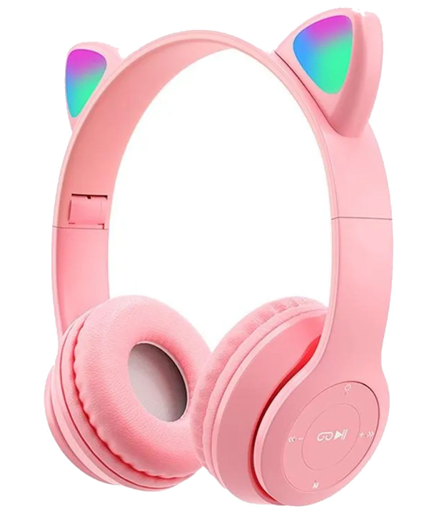 AURICULAR BLUETOOTH OREJA GATO LUZ LED ROSA MOX-708 XAEA