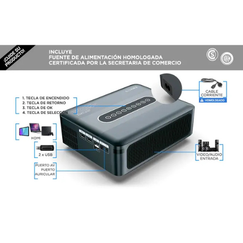 PROYECTOR GADNIC PROJ0090 8000LM FHD HDMI ANDROID 9.0