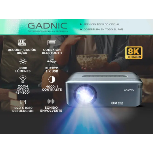 PROYECTOR GADNIC PROJ0090 8000LM FHD HDMI ANDROID 9.0