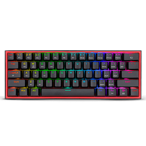 TECLADO USB GAMER REDRAGON K616-RGB FIZZ PRO BLACK RED SWITCH