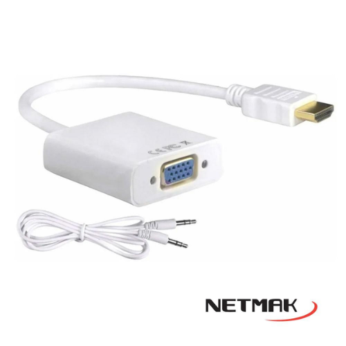 CONVERSOR HDMI A VGA NM-C81A NETMAK CON AUDIO Y ALIMENTACION