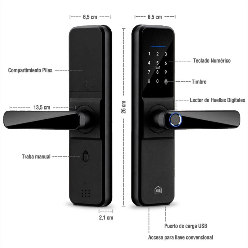 Cerradura electrica inteligente KanjiBlack W971