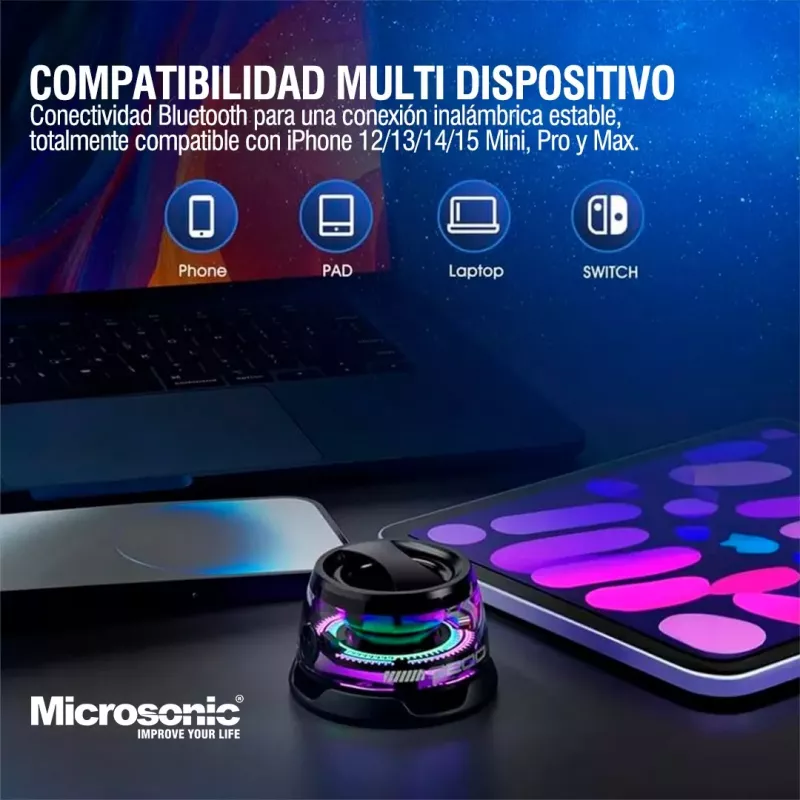 Mini Parlante Bluetooth Magnético Microsonic Igo5 Blanco