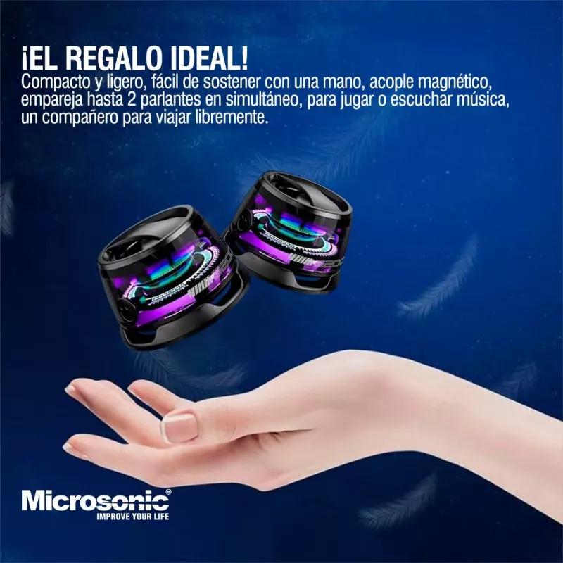 Mini Parlante Bluetooth Magnético Microsonic Igo5 Blanco