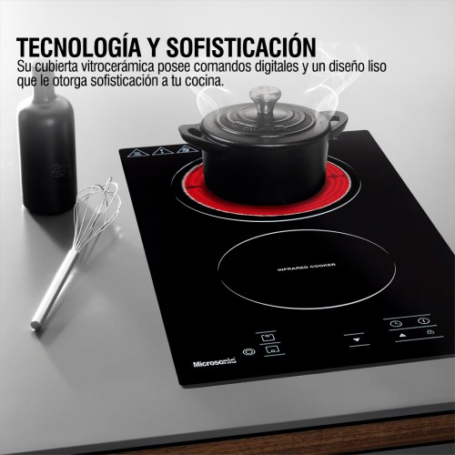 Anafe vitrocerámico Microsonic 2 hornallas