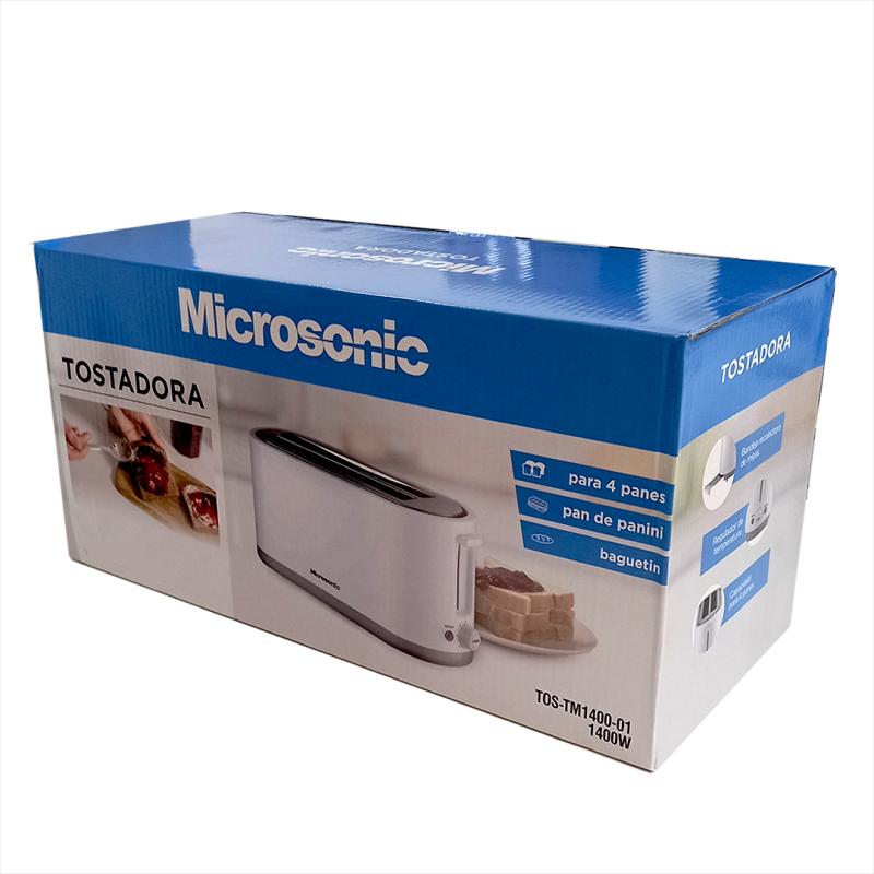 Tostadora eléctrica Microsonic 4 panes rebanadas 1400w