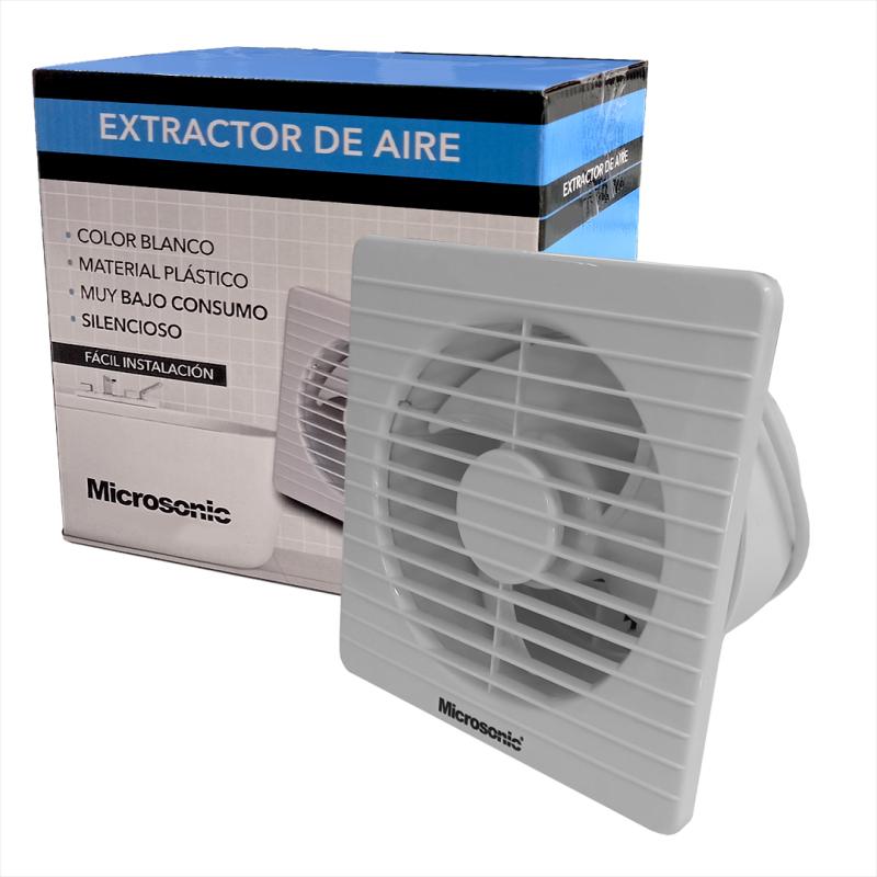Extractor aire 6'' Microsonic cocina baño 17w bajo consumo
