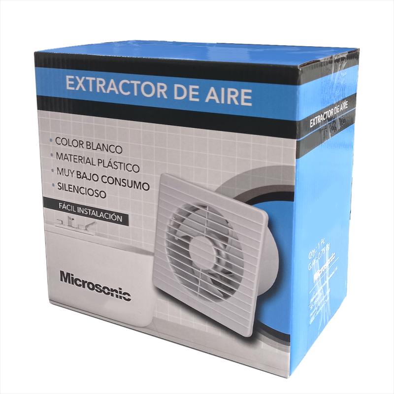 Extractor aire 6'' Microsonic cocina baño 17w bajo consumo