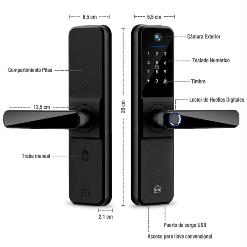 Cerradura electrica inteligente KanjiBlack W976