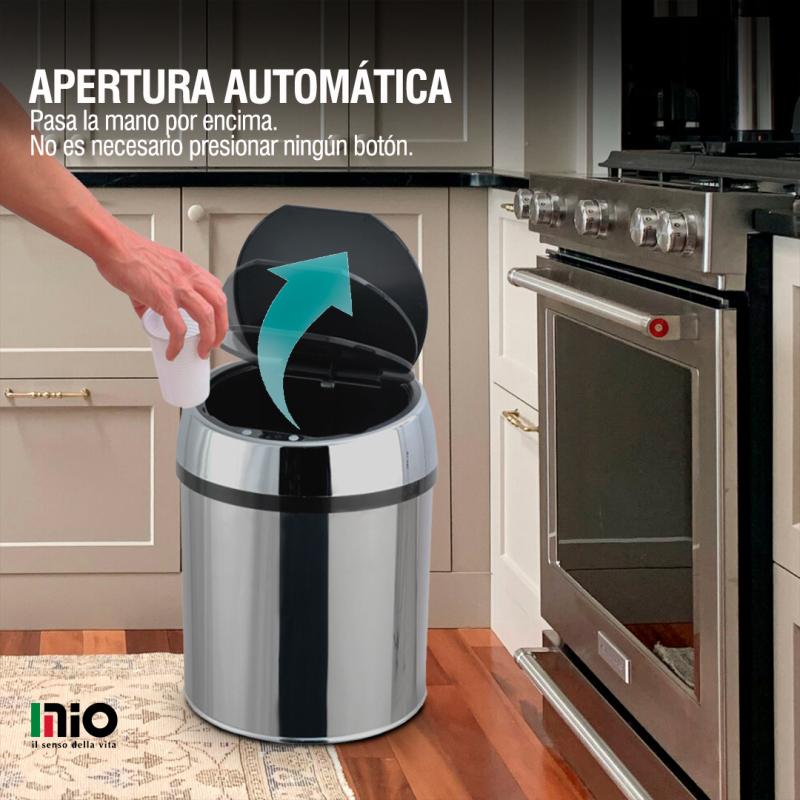 Cesto de basura automático Mio 15 litros plateado