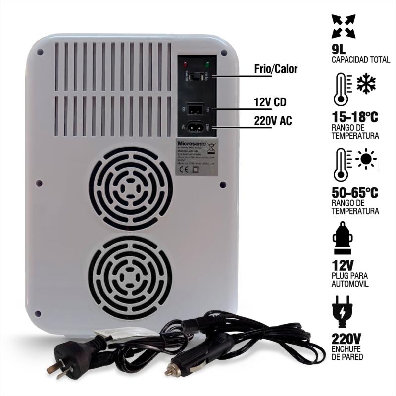 Conservadora Eléctrica Microsonic Frio Calor Microsonic 9lts Blanco