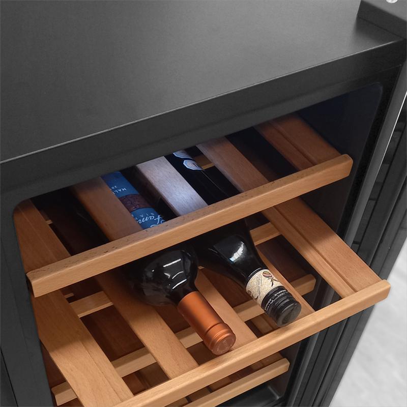 Cava para vinos Microsonic 16 botellas con estantes de madera