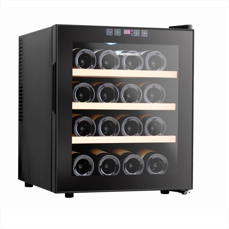 Cava para vinos Microsonic 16 botellas con estantes de madera