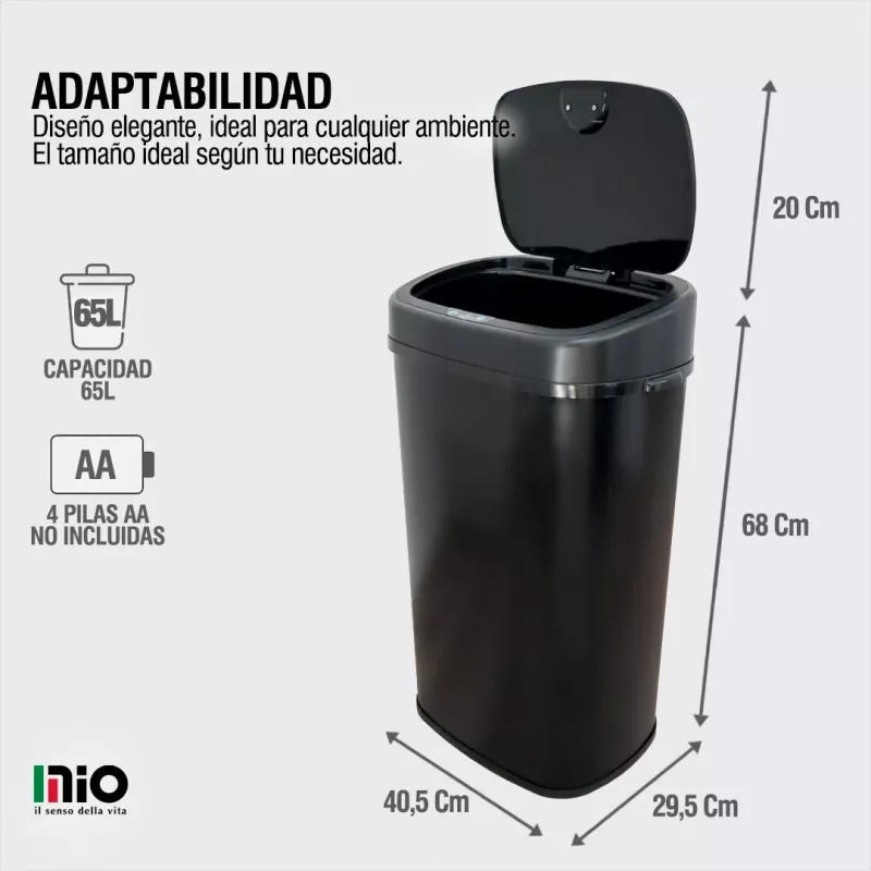 Cesto De Residuos Tacho De Basura Automático 65 Litros Mio