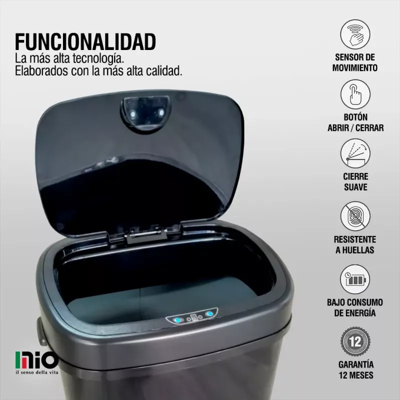 Cesto De Residuos Tacho De Basura Automático 65 Litros Mio