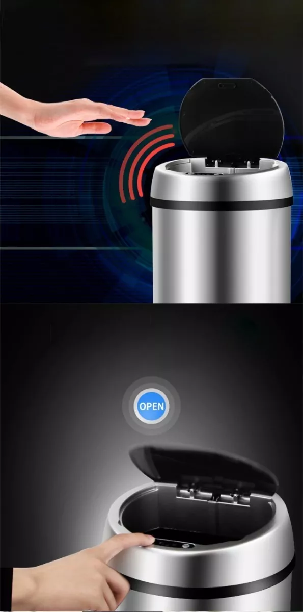 Cesto de basura automático Mio 30 litros plateado