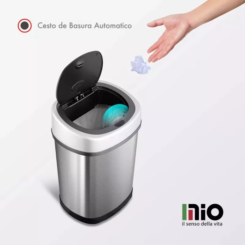 Cesto de basura automático Mio 30 litros plateado